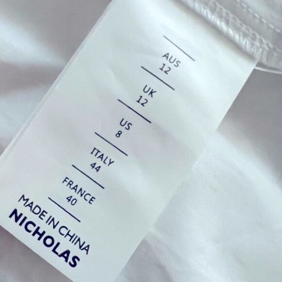 NICHOLAS Shirt Dress in White, NWT, Size 8 Medium - Picture 7 of 8